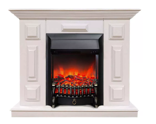 Каминокомплект Хорошие Камины Юпитер с очагом RealFlame Fobos Lux Black белый — фото 1