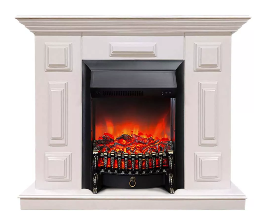 Каминокомплект Хорошие Камины Юпитер с очагом RealFlame Fobos Lux Black белый — фото 1