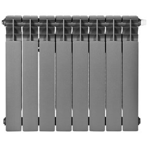Биметаллический радиатор отопления Stout Titan Ventil 500 8 секций графит RAL 7024