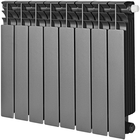 Изображение товара Биметаллический радиатор отопления Stout Titan Ventil 500 8 секций графит RAL 7024