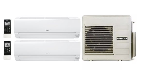 Мульти сплит-система на 2 комнаты 25+25 м2 Hitachi 2xRAK-25REF/RAM-53NE3F Multizone Comfort