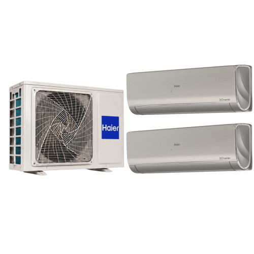 Мульти сплит-система на 2 комнаты 25+25 м2 Haier 2х AS09NS6ERA-G/2U40S2SM2FA Lightera Super Match — фото 1