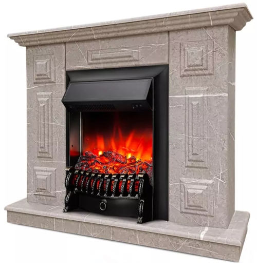Каминокомплект Хорошие Камины Юпитер с очагом RealFlame Fobos Lux Black мрамор — фото 2