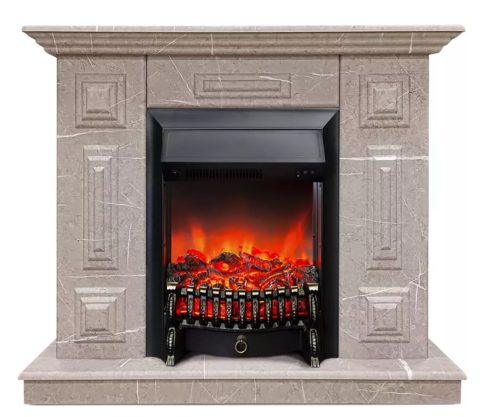 Каминокомплект Хорошие Камины Юпитер с очагом RealFlame Fobos Lux Black мрамор — фото 1