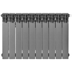 Биметаллический радиатор отопления Stout Titan Ventil 500 10 секций графит RAL 7024