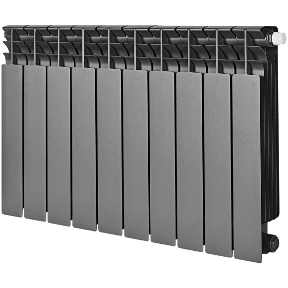Изображение товара Биметаллический радиатор отопления Stout Titan Ventil 500 10 секций графит RAL 7024 Россия