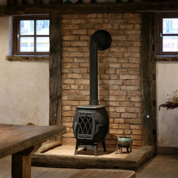 Печь-камин отопительно-варочная PROMetall Бахта серая