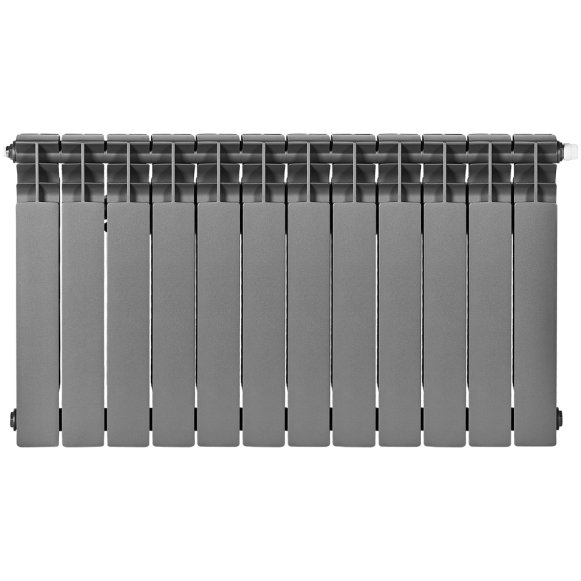 Биметаллический радиатор отопления Stout Titan Ventil 500 12 секций графит RAL 7024