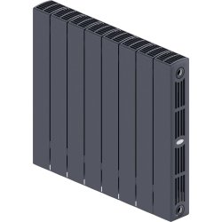 Биметаллический радиатор отопления Rifar Supremo 500 боковое подключение 8 секций титан