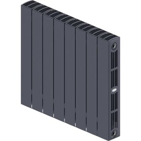 Биметаллический радиатор отопления Rifar Supremo 500 боковое подключение 8 секций титан