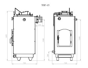 Напольный твердотопливный котел Траян ТПГ-15
