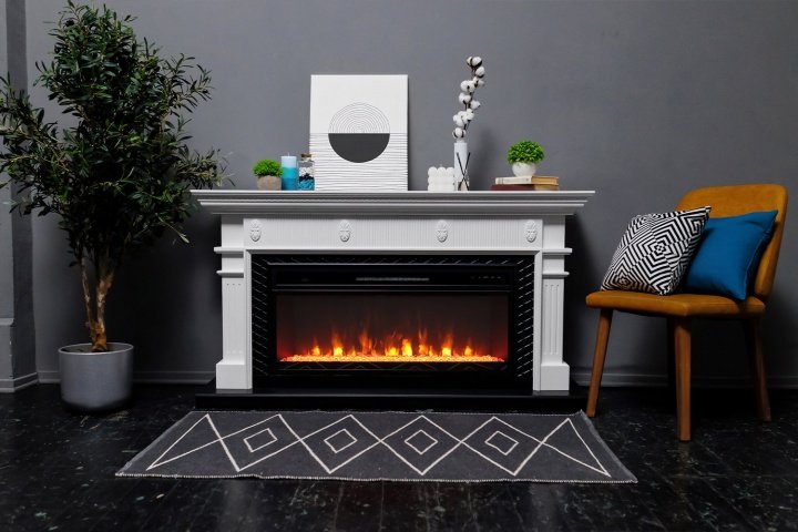 Каминокомплект Royal Flame Carlyle с очагом Vision 42 LED белый с черным — фото 4