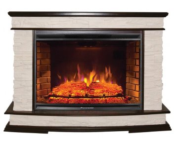Каминокомплект Interflame Памир сланец коньячный дуб с очагом Panoramic 33 LED FX