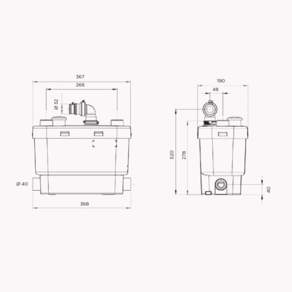 Изображение товара Канализационная установка SFA SANISPEED, 400 Вт, 7 м напор, 120 л/мин