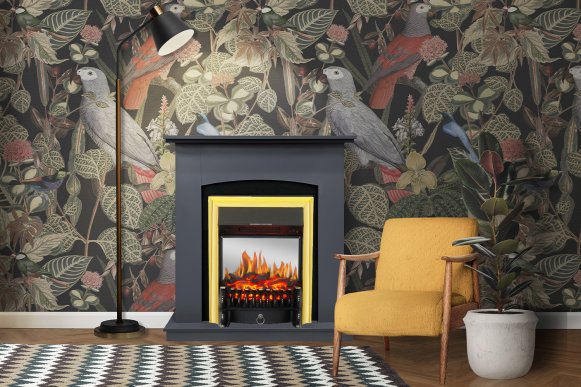 Каминокомплект Royal Flame Barcelona Серый графит c очагом Fobos FX M Brass