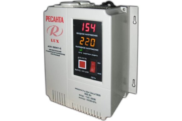Изображение товара Стабилизатор напряжения Ресанта АСН-500Н/1-Ц Lux для защиты техники