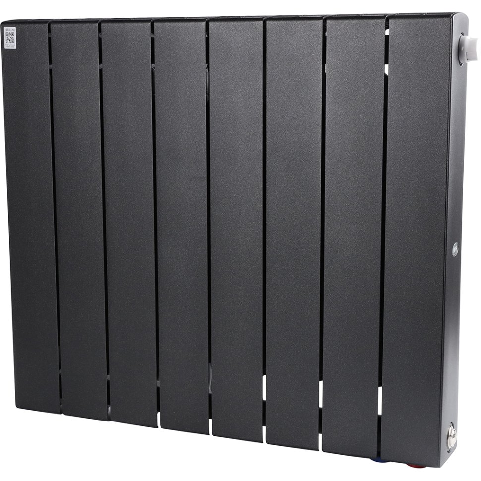 Биметаллический радиатор отопления Rifar Supremo Ventil SVR 500 8 секций нижнее правое подключение антрацит