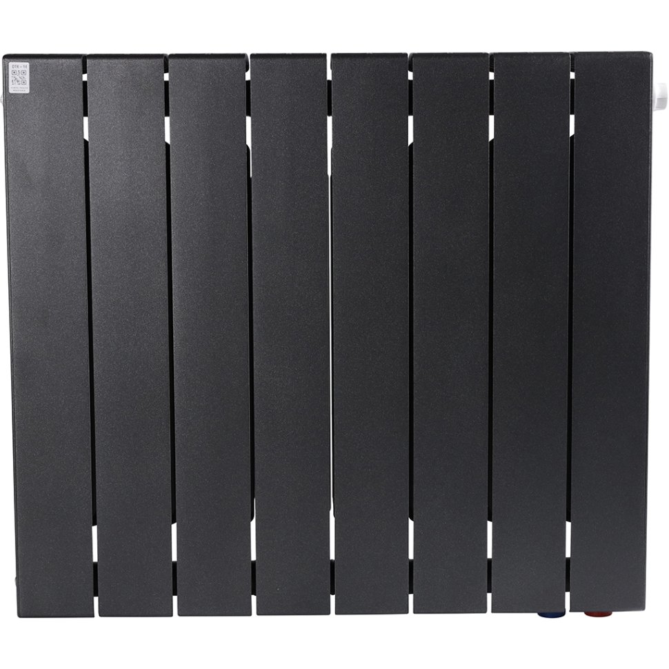 Биметаллический радиатор отопления Rifar Supremo Ventil SVR 500 8 секций нижнее правое подключение антрацит