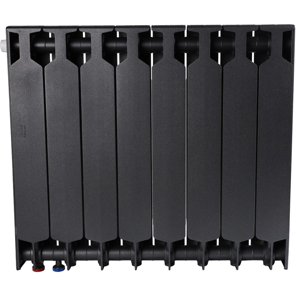 Биметаллический радиатор отопления Rifar Supremo Ventil SVR 500 8 секций нижнее правое подключение антрацит