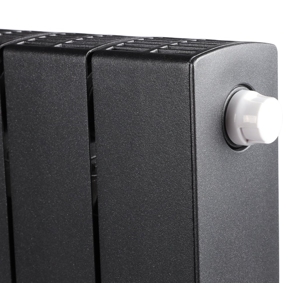 Биметаллический радиатор отопления Rifar Supremo Ventil SVR 500 8 секций нижнее правое подключение антрацит