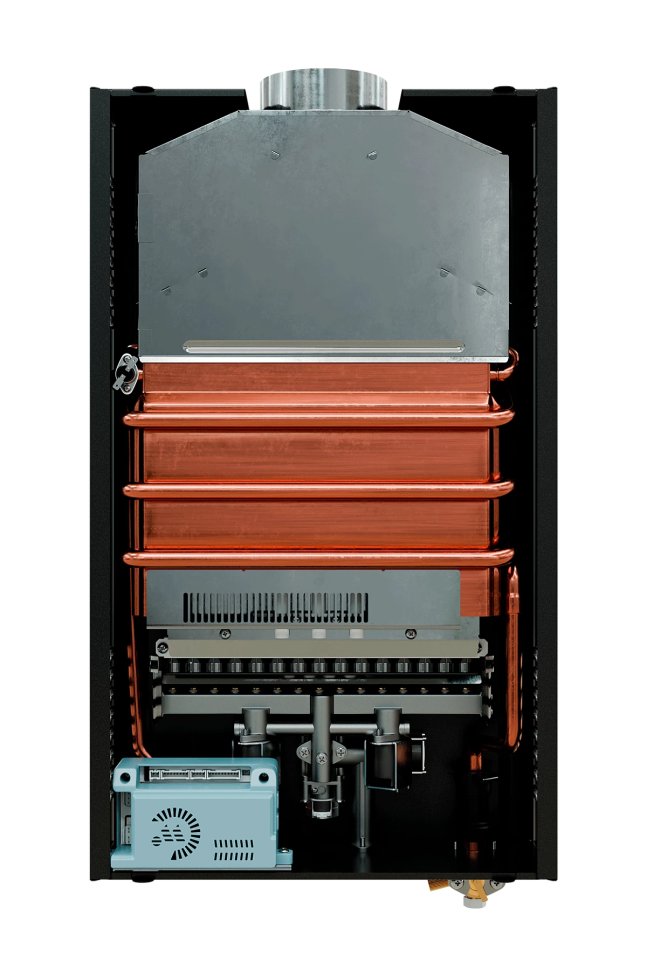 Проточный газовый водонагреватель E8 tempo E8WCY20 (черная стеклянная панель)