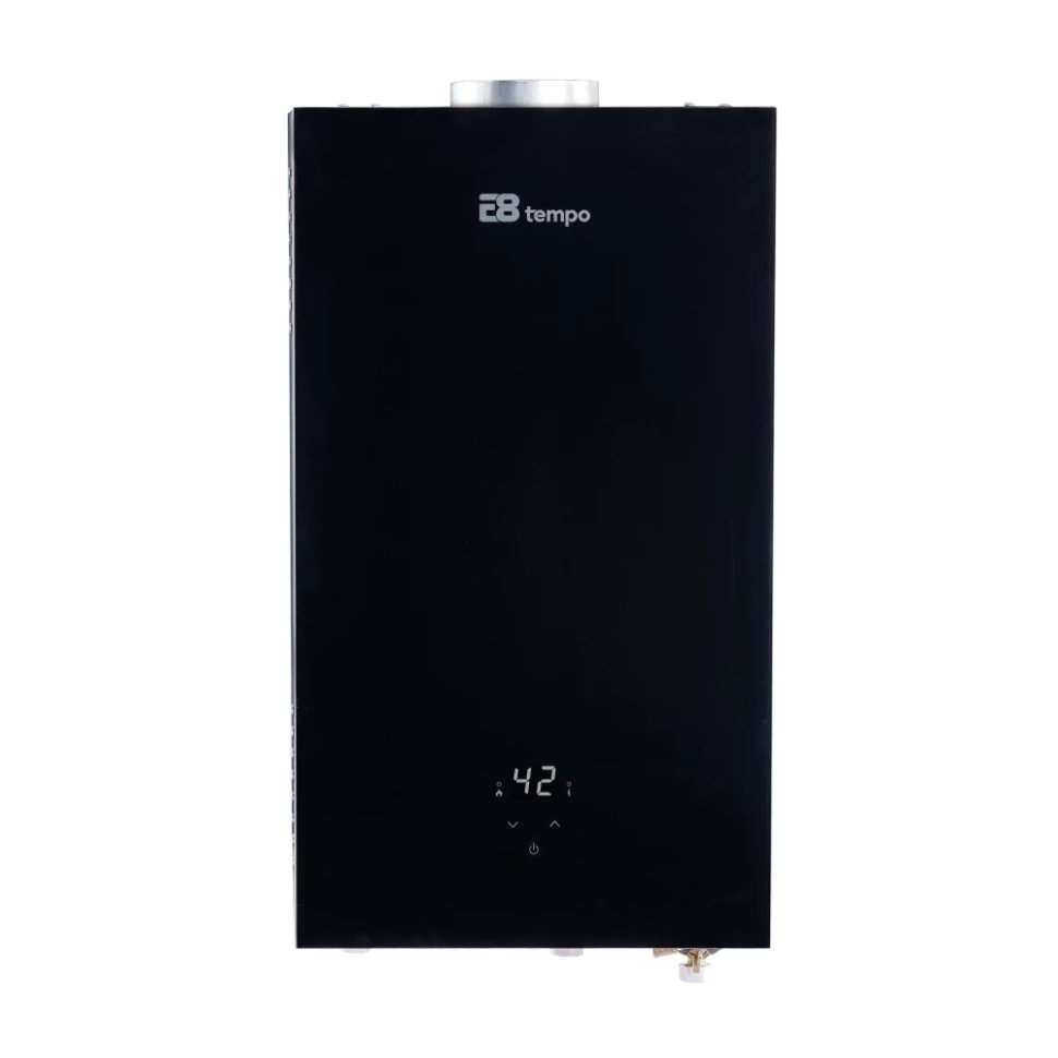 Проточный газовый водонагреватель E8 tempo E8WCY20 (черная стеклянная панель)
