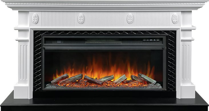 Каминокомплект Royal Flame Carlyle с очагом Vision 42 LOG LED белый с черным — фото 1