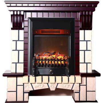 Каминокомплект Interflame Экстер М махагон с очагом Fobos FX M Black