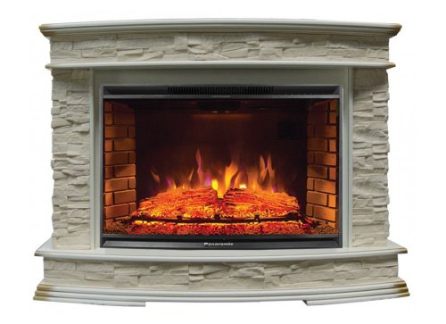 Каминокомплект Interflame Памир сланец бежевый с очагом Panoramic 33 LED FX — фото 1