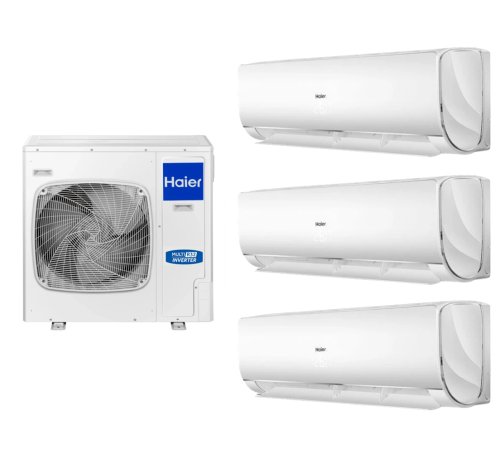Мульти сплит-система на 3 комнаты 25+25+25 м2 Haier 3х AS12NS6ERA-W/5U90S2SS5FA Lightera Super Match — фото 1
