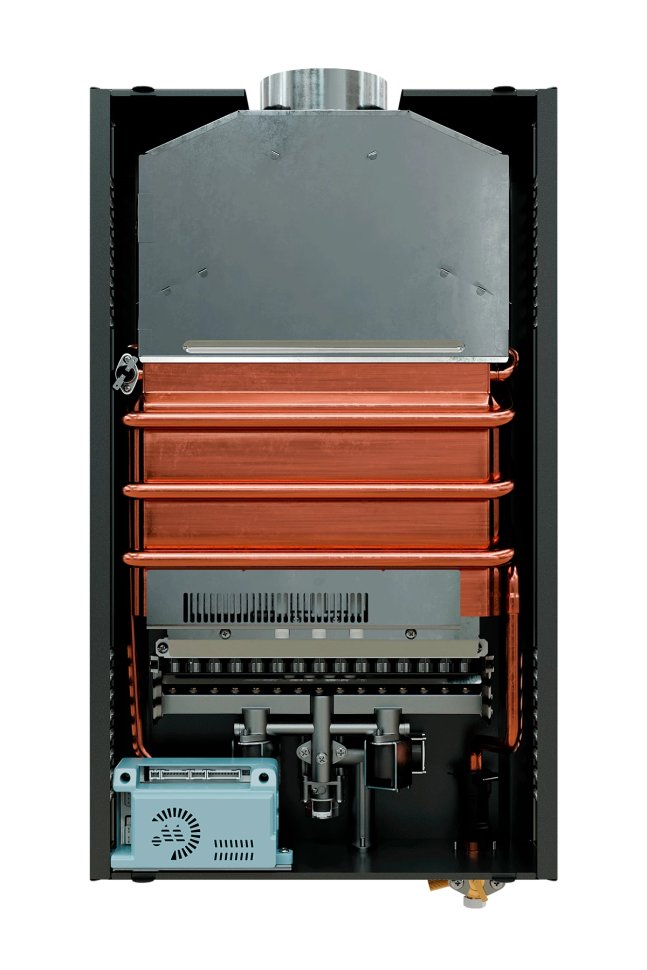 Проточный газовый водонагреватель E8 tempo E8WBY24 (серая стеклянная панель)