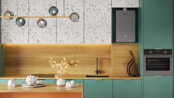 Проточный газовый водонагреватель E8 tempo E8WBY24 (серая стеклянная панель)