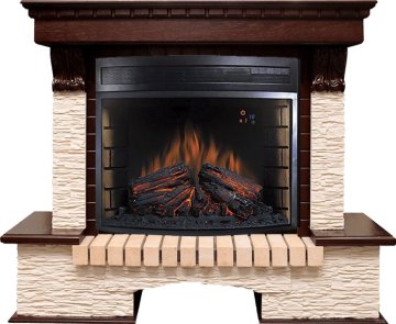 Каминокомплект Royal Flame Pierre Luxe мелкий сланец бежевый c очагом Dioramic 28 LED FX