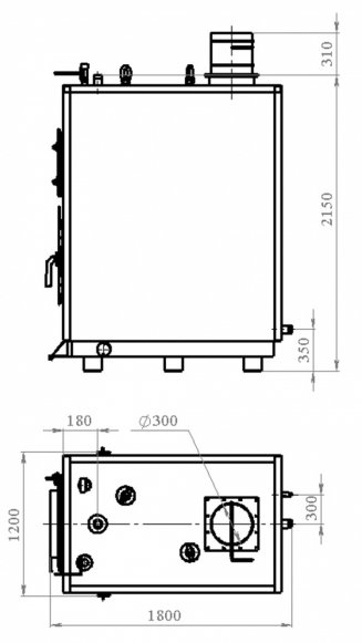 Напольный твердотопливный котел Траян ТМ-200