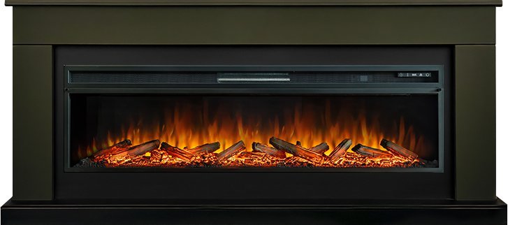 Каминокомплект Royal Flame Bergen 60 SFT (Разборный) с очагом Vision 60 LOG LED темная олива — фото 1