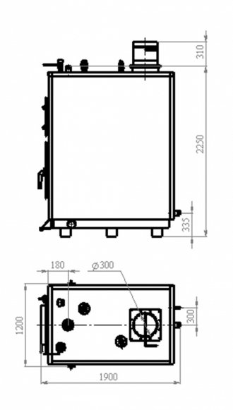 Напольный твердотопливный котел Траян ТМ-250