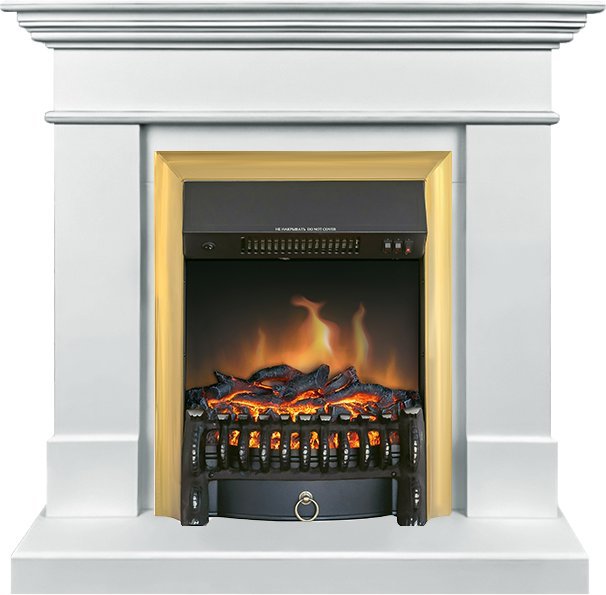 Каминокомплект Royal Flame California STD SFT с очагом Fobos FX Brass белый (разборный) — фото 1