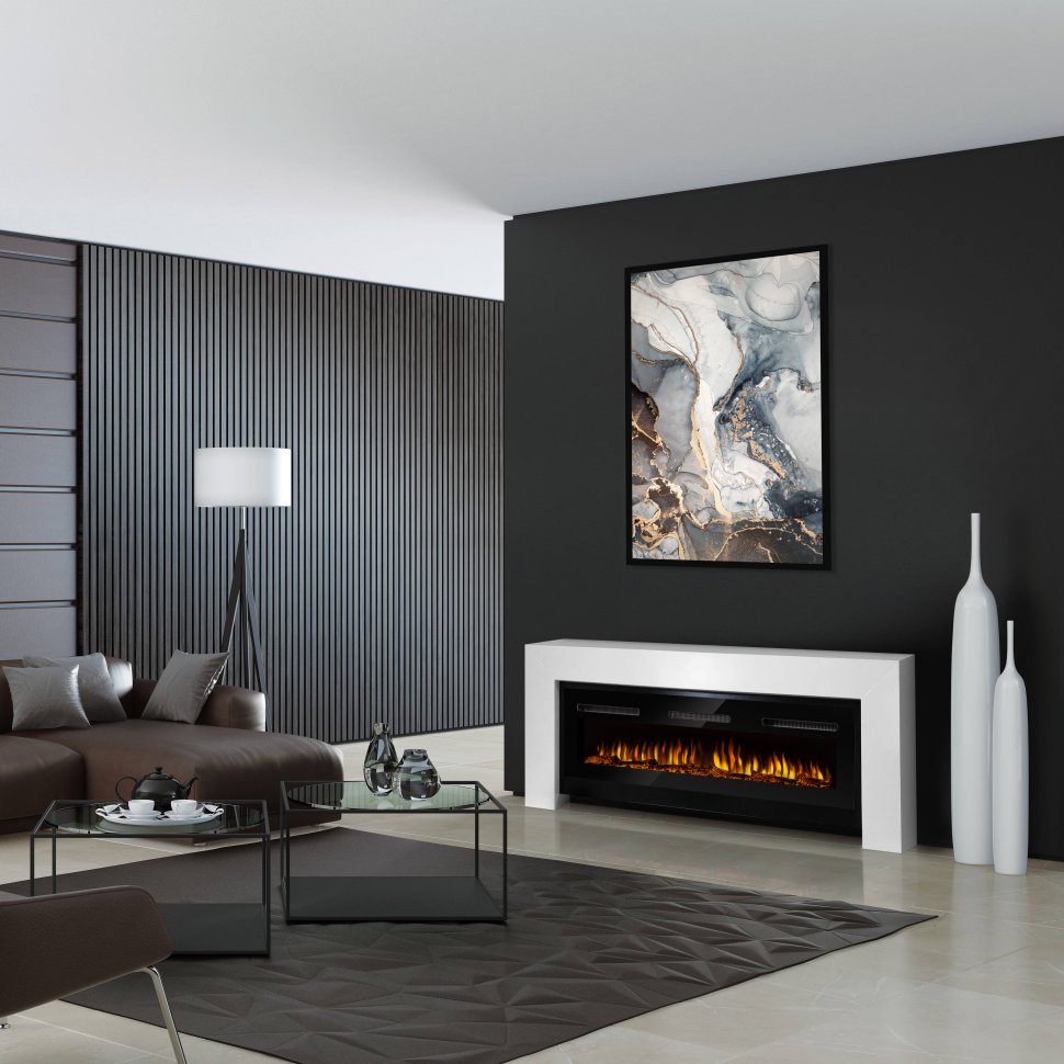 Каминокомплект Firelight Suprema Long с очагом Electrolux Infinity EFP/P-1600ULS N белый — фото 4