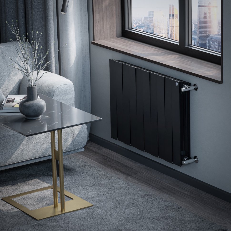 Биметаллический радиатор отопления Royal Thermo PianoForte 500 черный 10 секций — фото 5
