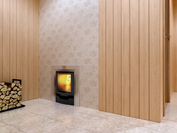 Печь отопительная Теплодар Русь-Сетка-12 Л Панорама (без двери 16&quot;/обрамления)