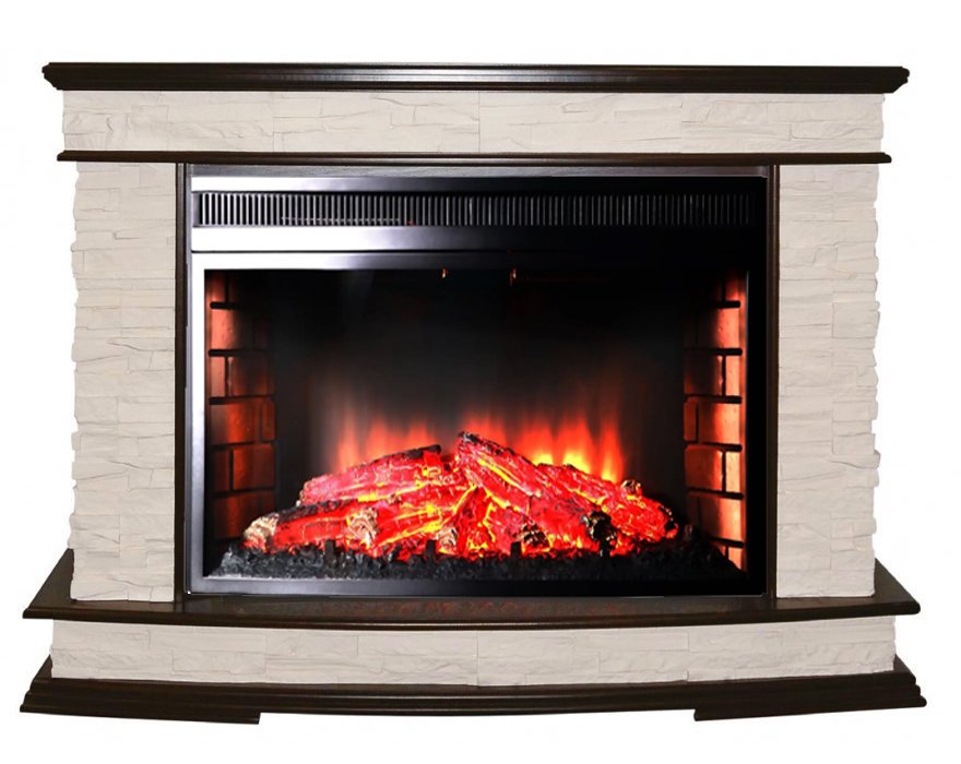 Каминокомплект Interflame Памир сланец с очагом Panoramic 33W LED FX коньячный дуб — фото 1