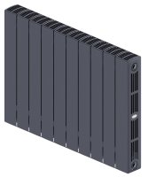 Биметаллический радиатор отопления Rifar Supremo Ventil SVR 350 10 секций нижнее правое подключение титан