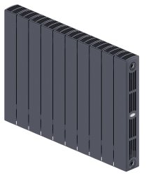 Биметаллический радиатор отопления Rifar Supremo Ventil SVR 350 10 секций нижнее правое подключение титан