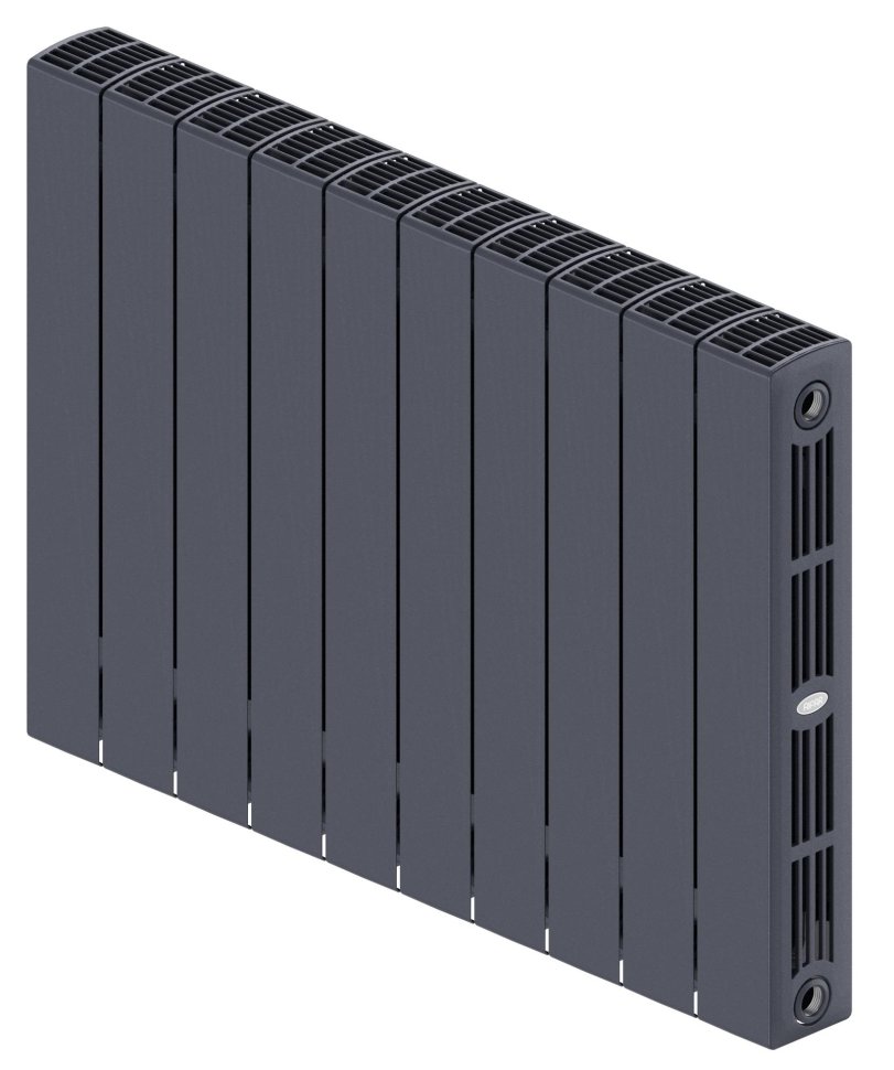 Биметаллический радиатор отопления Rifar Supremo Ventil SVR 350 10 секций нижнее правое подключение титан