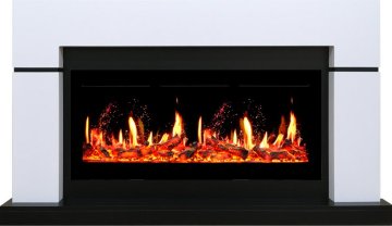 Каминокомплект Royal Flame Lindos с очагом 5D V-ART 40 белый с черным