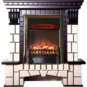 Каминокомплект Interflame Экстер М темный дуб с очагом Majestic FX M Black
