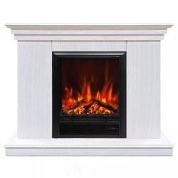 Каминокомплект Хорошие Камины Марс с очагом RealFlame Eugene белое дерево