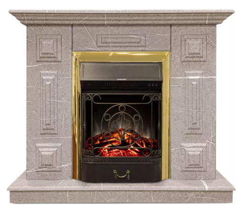 Каминокомплект Хорошие Камины Юпитер с очагом RealFlame Majestic Lux BR S мрамор — фото 1