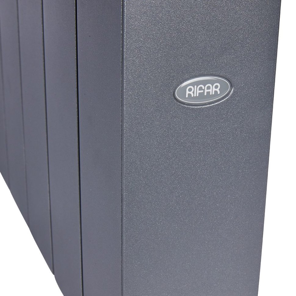 Биметаллический радиатор отопления Rifar Supremo Ventil SVR 350 8 секций нижнее правое подключение титан