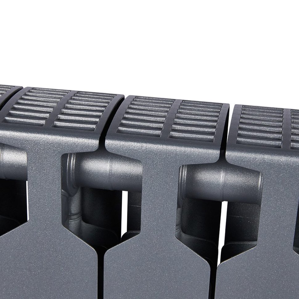 Биметаллический радиатор отопления Rifar Supremo Ventil SVR 350 8 секций нижнее правое подключение титан